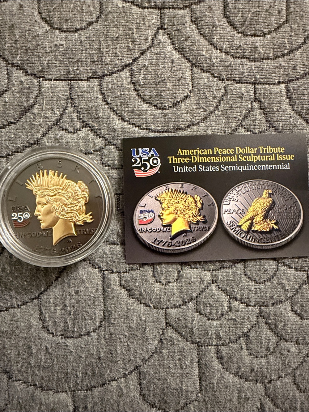 American Peace Dollar Tribute Collector Coin - Gold & Silver Finish